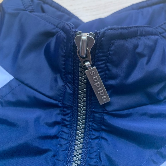 vintage 90’s Adidas bomber jacket coat blue white sz Large / Medium mens - Picture 11 of 12